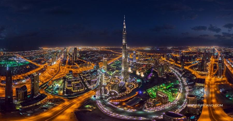 Burj Khalifa at night, Dubai, UAE