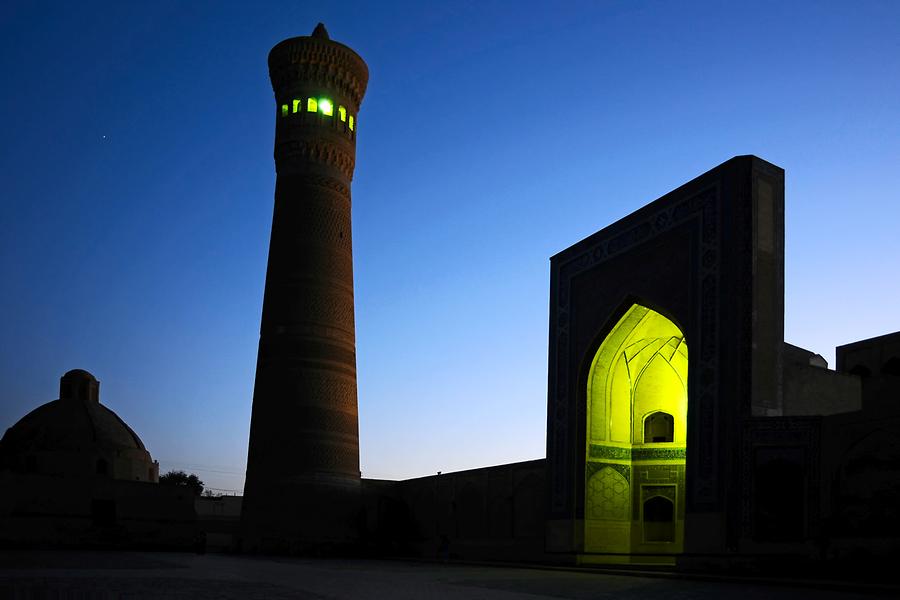 Kalon Mosque - Minaret at Night