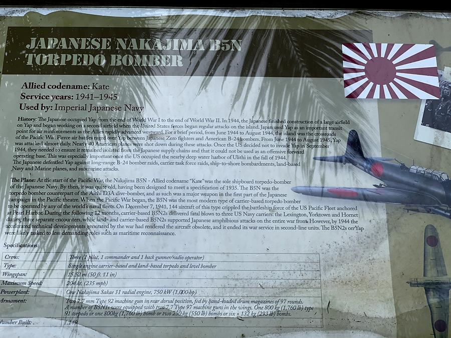 Ngulu Atoll - Japanese Torpedo Bomber; Sign