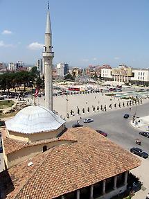 Skanderbeg Square in the center of Tirana