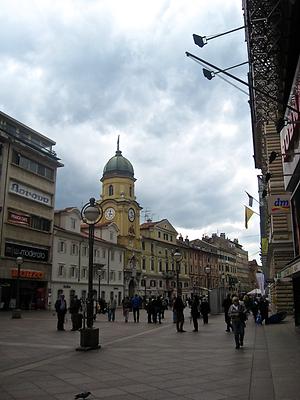 Korzo with City Clock Tower (left), Rijeka, Croatia. 2014. Photo: Clara Schultes