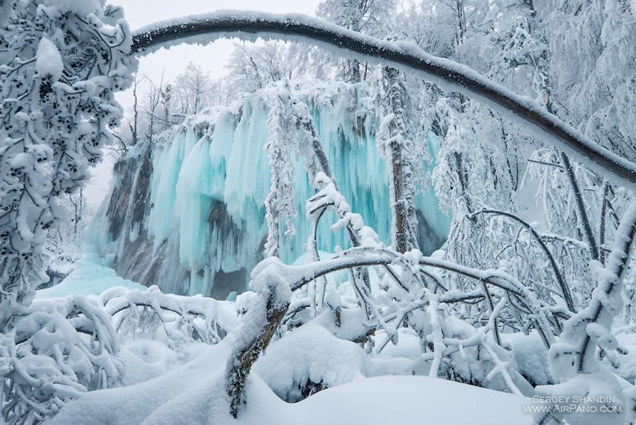 Plitvice Lakes National Park in winter, Croatia, © AirPano 