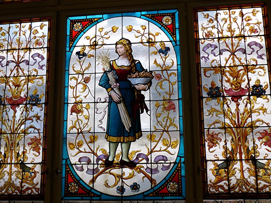 Liberec - Town Hall; Stained-glass Window 'Reichenberger Baker'
