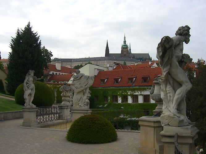 View of the Prague Castle from the Vrtba Garden