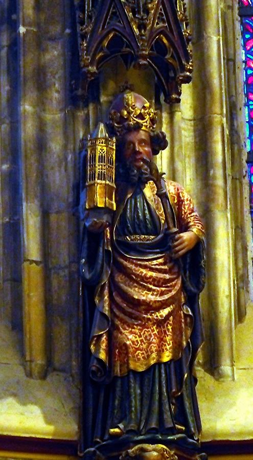 Aachen - Cathedral; Statue of Charlemagne