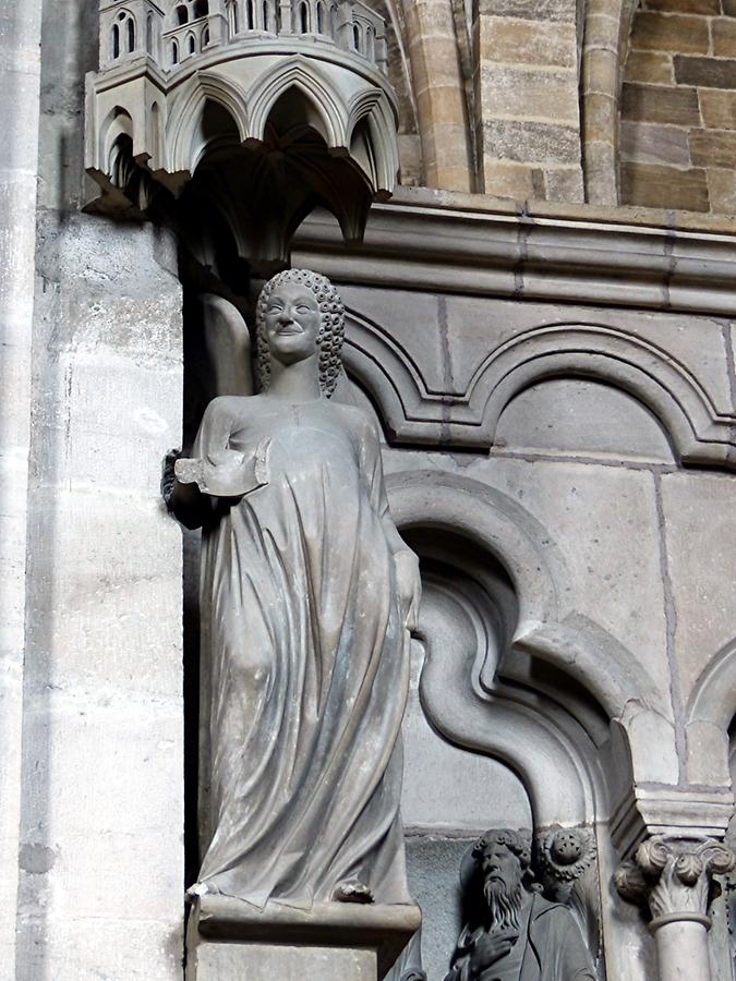Bamberg - Cathedral - The laughing angel in Romanesque style