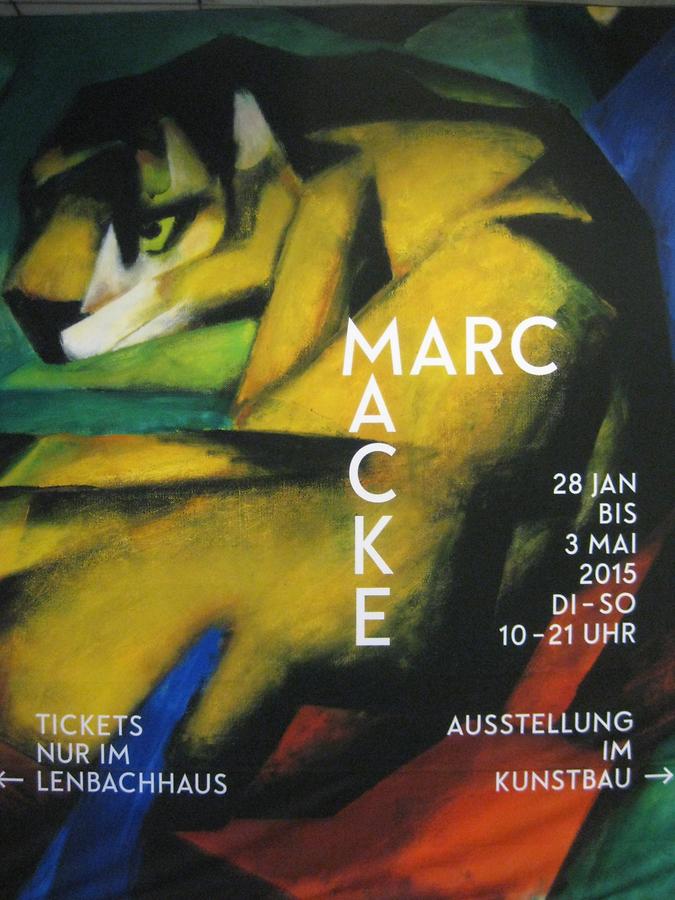 München - Poster 'Der Tiger' von Franz Marc zur 'Franz Marc and August Macke'-Ausstellung im Kunstbau