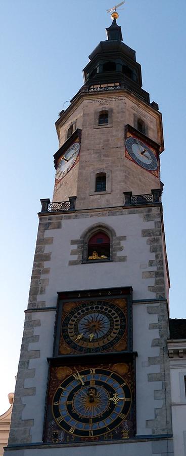 Görlitz - Town Hall Tower; Clocks