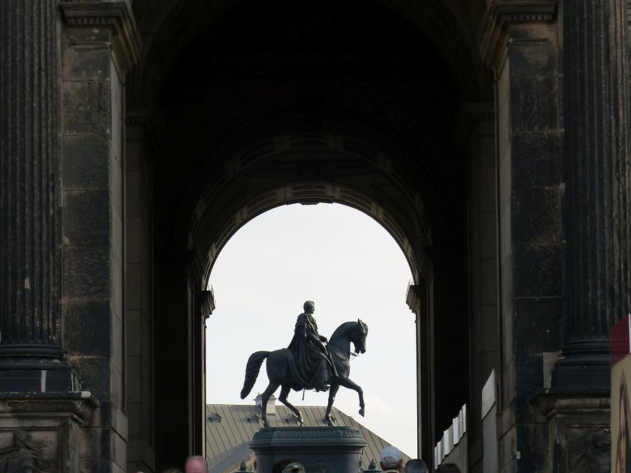 Dresden - Equestrian Statue of King John of Saxony (1854-73) near Semperoper