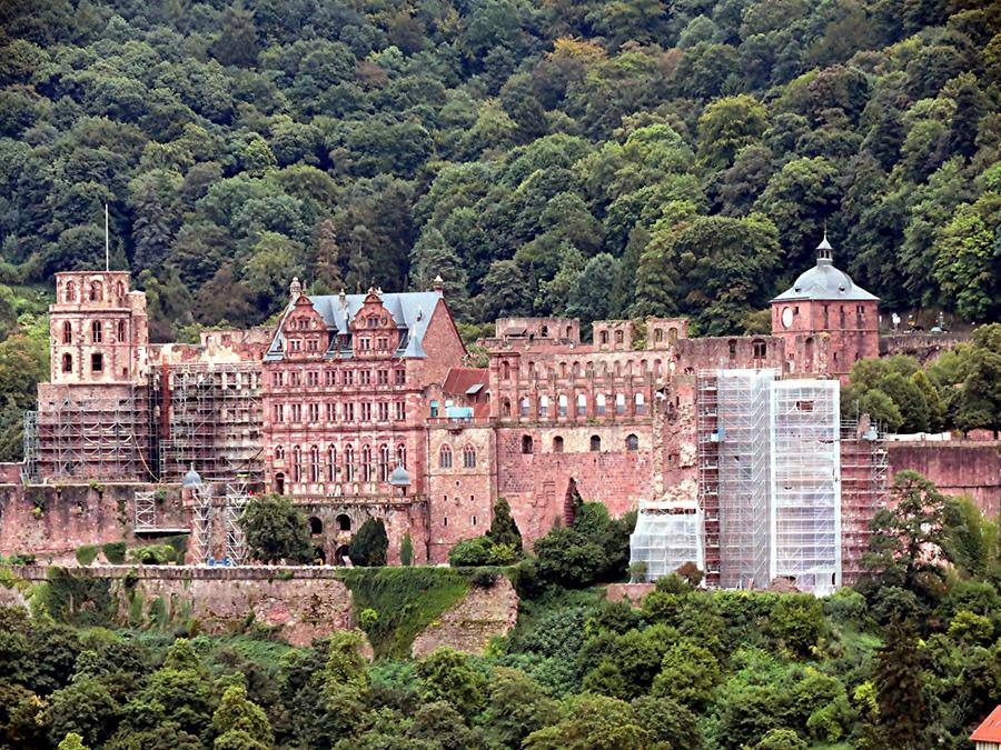 Heidelberg - Philosophers' Walk; View of the Castle