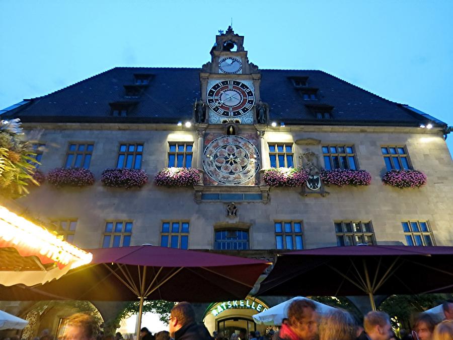 Heilbronn - Town Hall with Wine Festival in the Foreground