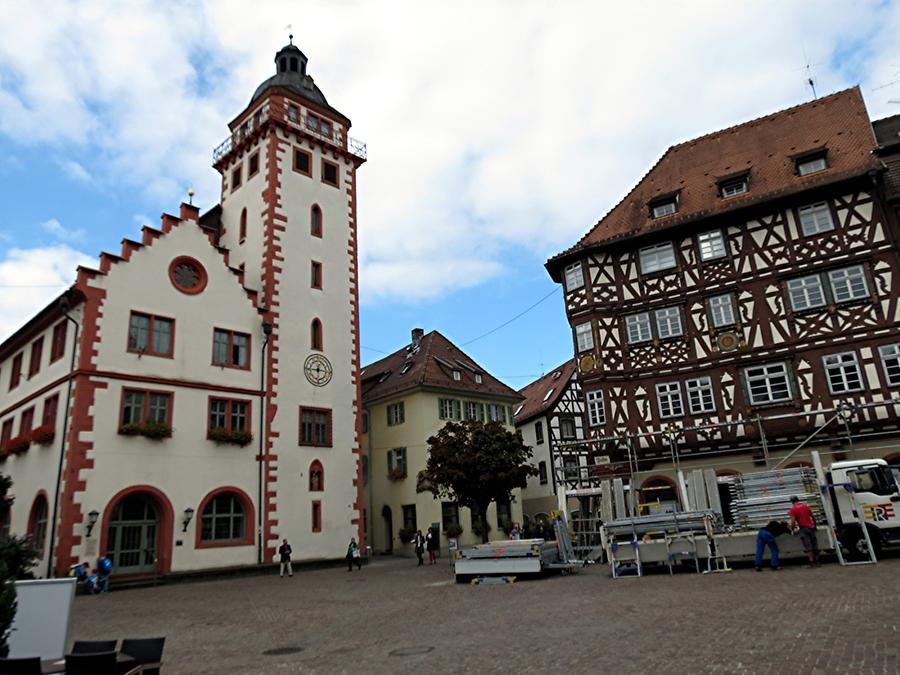 Mosbach - Town Hall from 1559 and 'Palm'sches Haus' from 1610