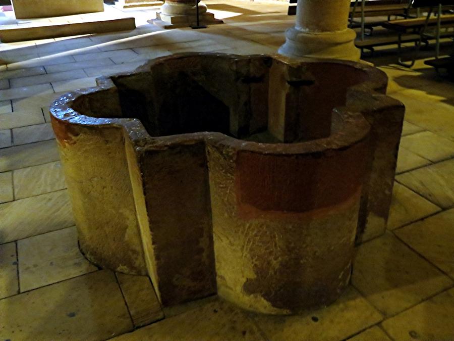 Speyer Cathedral; Crypt, Romanesque Baptismal Font