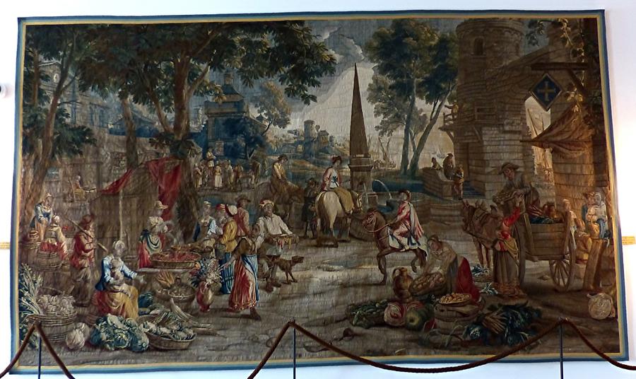 Glücksburg Castle - Flemish tapestry according to a pattern by David Teniers the Younger (1740)