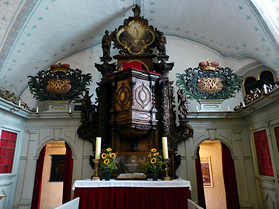 Glücksburg Castle - Palace Chapel; Pulpit Altar