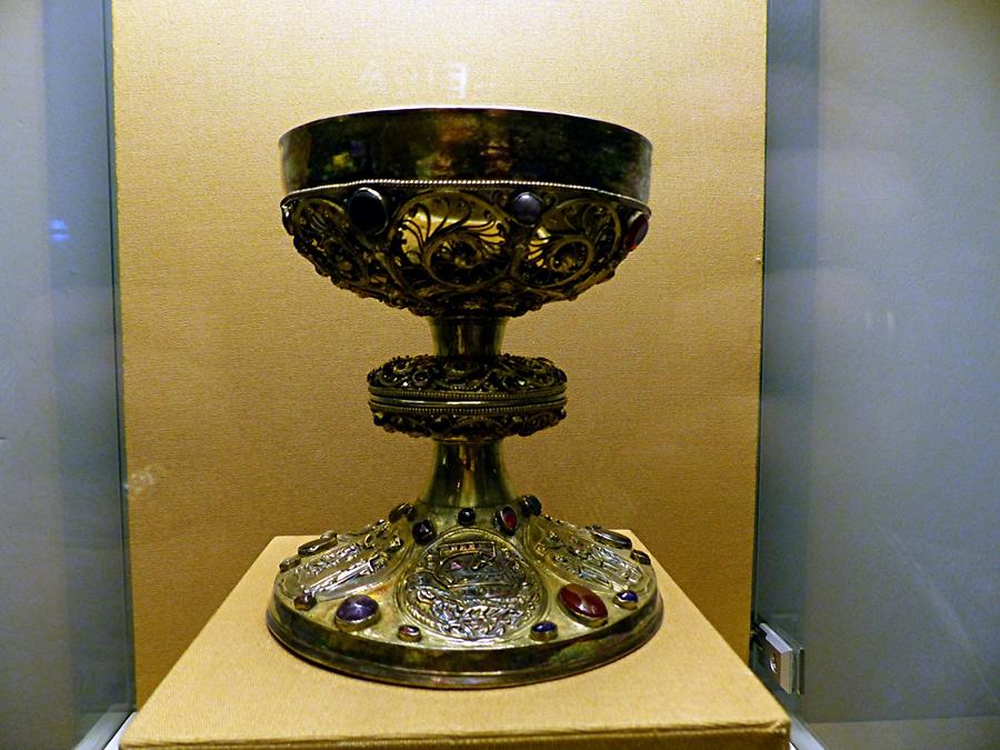Gottorf Castle - Communion Cup, approx. 1250; gilded Silver and Gemstones