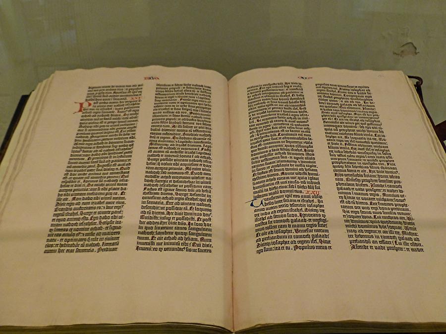 Gottorf Castle - Rendsburg's Fragment of the Gutenberg Bible, printed 1452/1454 in Mainz