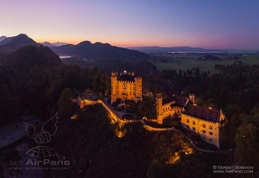 Hohenschwangau Castle at night, © AirPano 