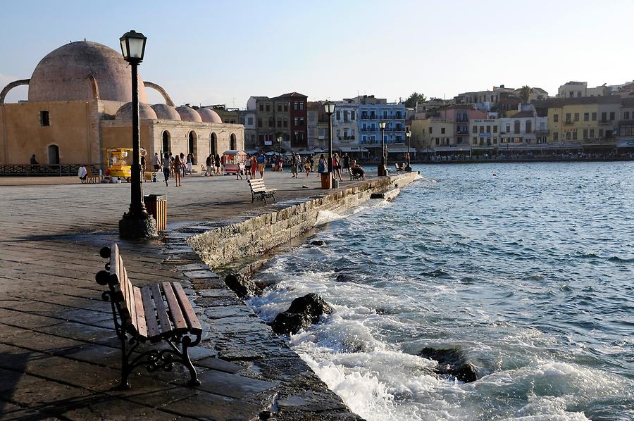 Chania - Harbour and Hassan Pasha Mosque