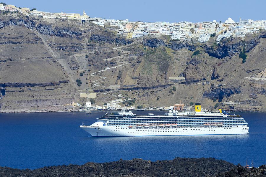 Cruise Liner in the Caldera