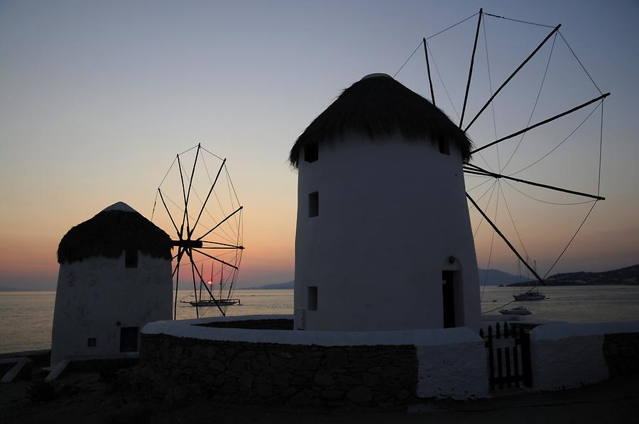 Mykonos Town - Windmills at Sunset