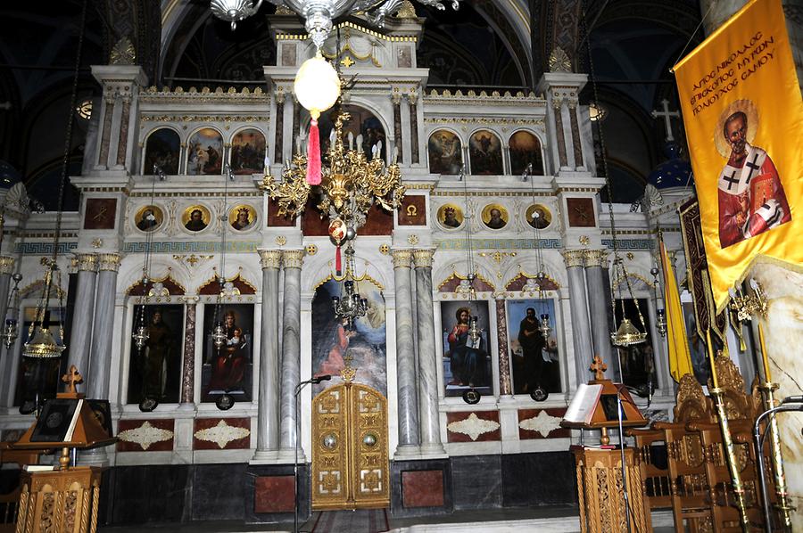 Inside the Orthodox Church of Vathi