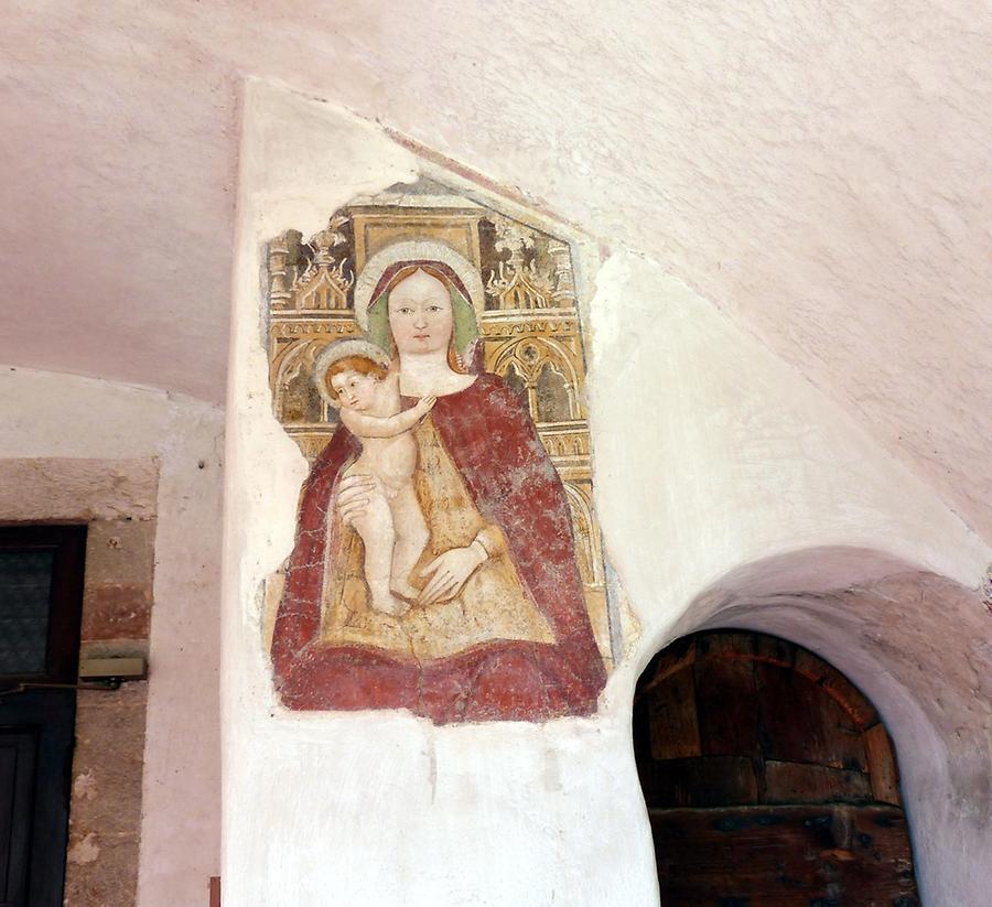 Bergamo - San Michele, Frescoe of the Madonna in the Narthex