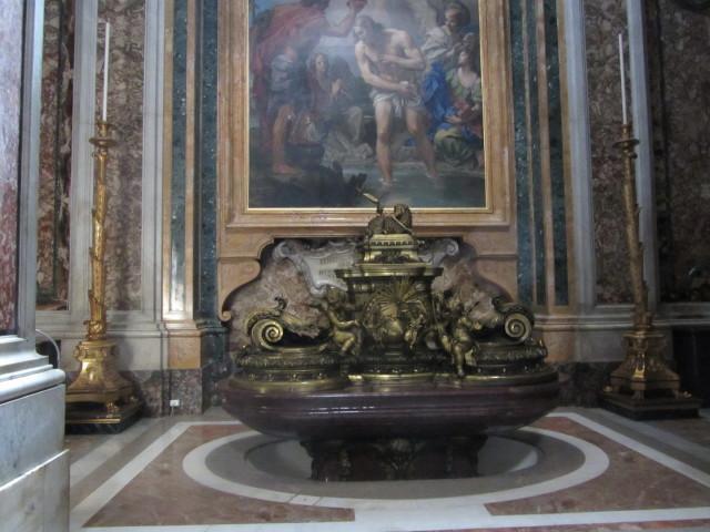 Baptismal font in St. Peters Basilica