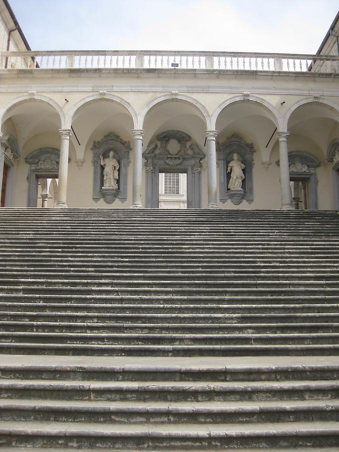Cassino - Abbey of Monte Cassino, Stairway to Cloister of the Benefactors