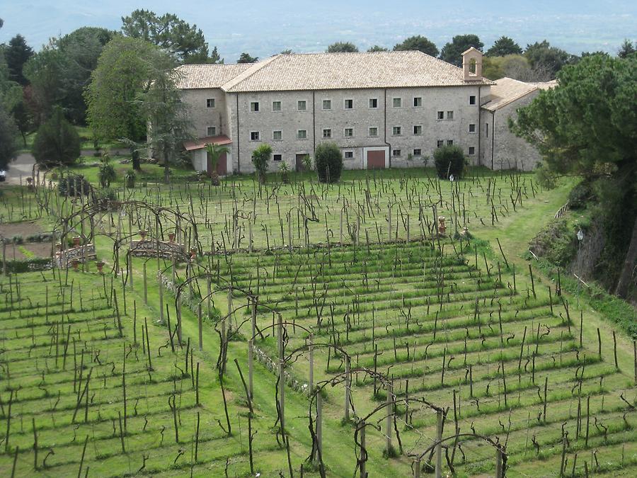 Cassino - Abbey of Monte Cassino, View from the Second Cloister to the Manor and the Vineyard