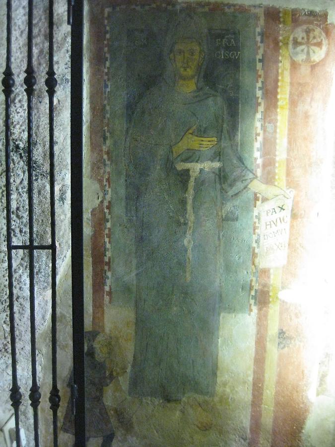 Subiaco - St. Benedict&#39;s Abbey, Cappella di San Gregorio with Fresco of St. Francis