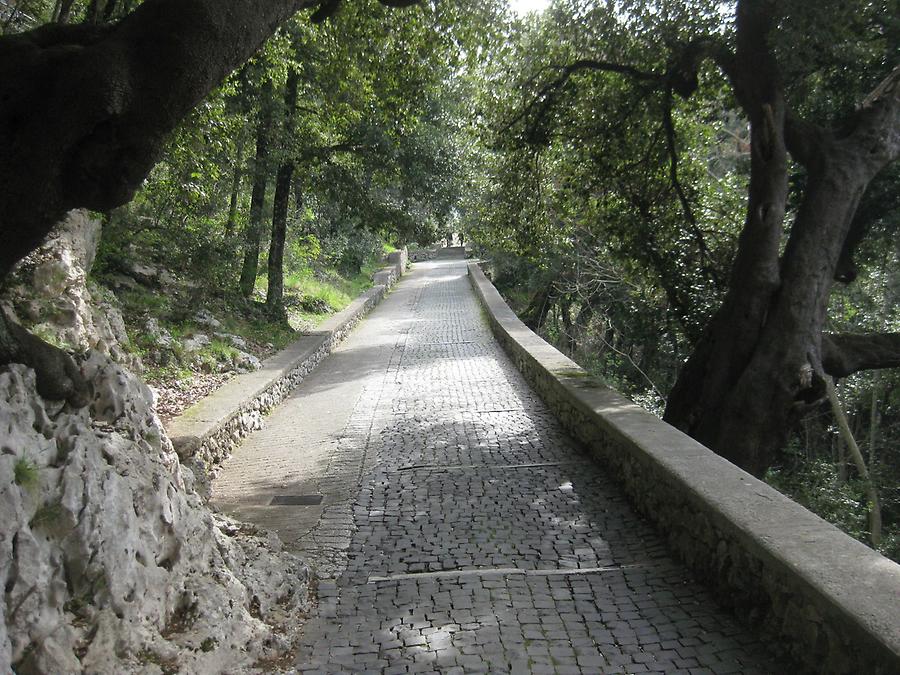 Subiaco - St. Benedict&#39;s Abbey, Cobbled Path to the Outer Gate