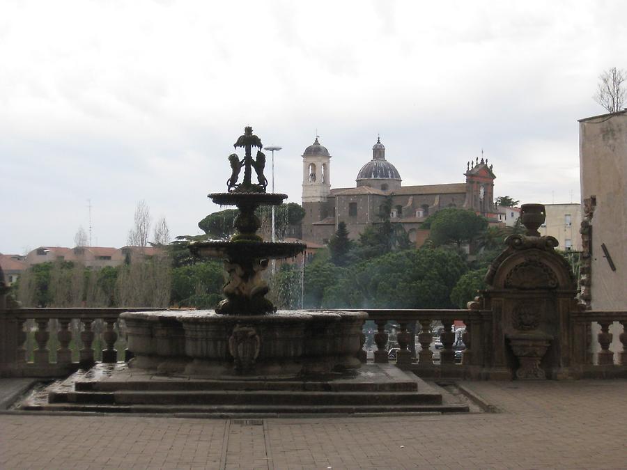 Viterbo - Piazza del Plebiscito with View of Chiesa della Santissima Trinita