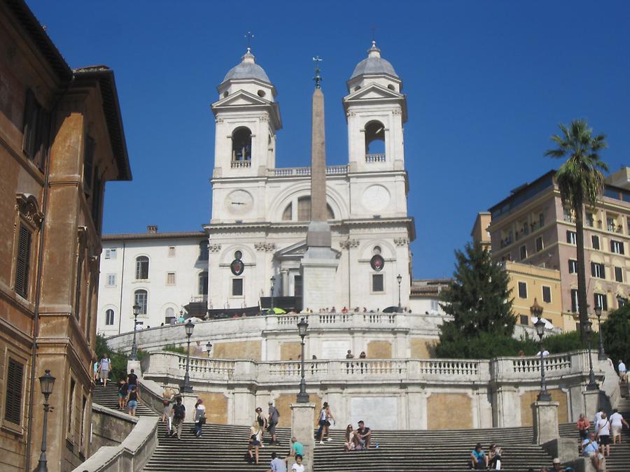 Flight of stairs with church Trinita dei Monti