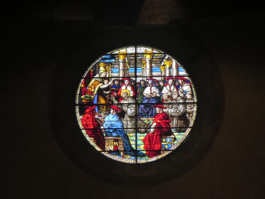 Arezzo - Church of San Francesco; Stained-glass Window, G. de Marcillat