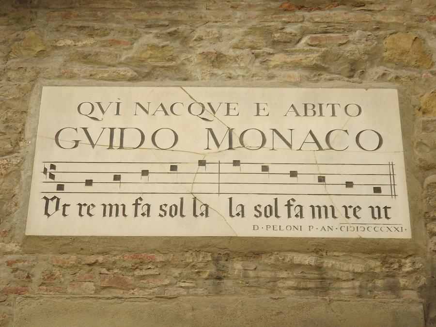 Arezzo - Memorial Plaque for Guido Monaco