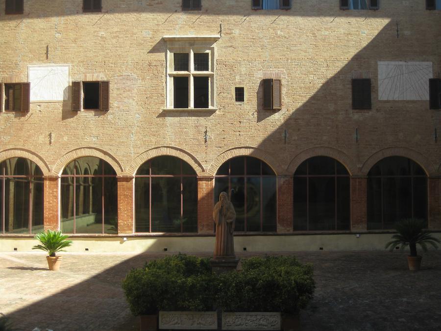 Asciano - Abbey of Monte Oliveto Maggiore; Patio, Sundials