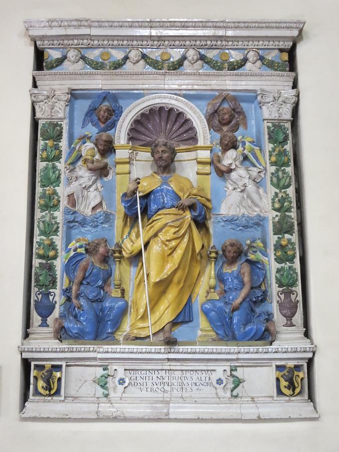 Castelnuovo di Garfagnana - Cathedral; Terracotta 'Saint Joseph and 2 Angels'