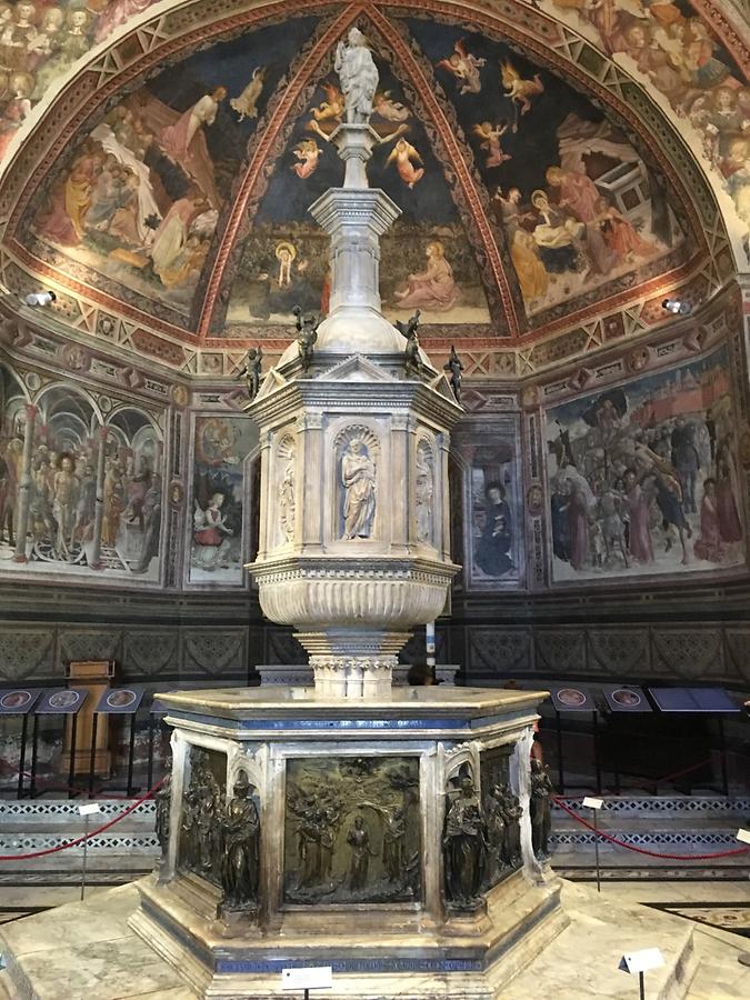Siena - Cathedral; Baptistry of San Giovanni, Font