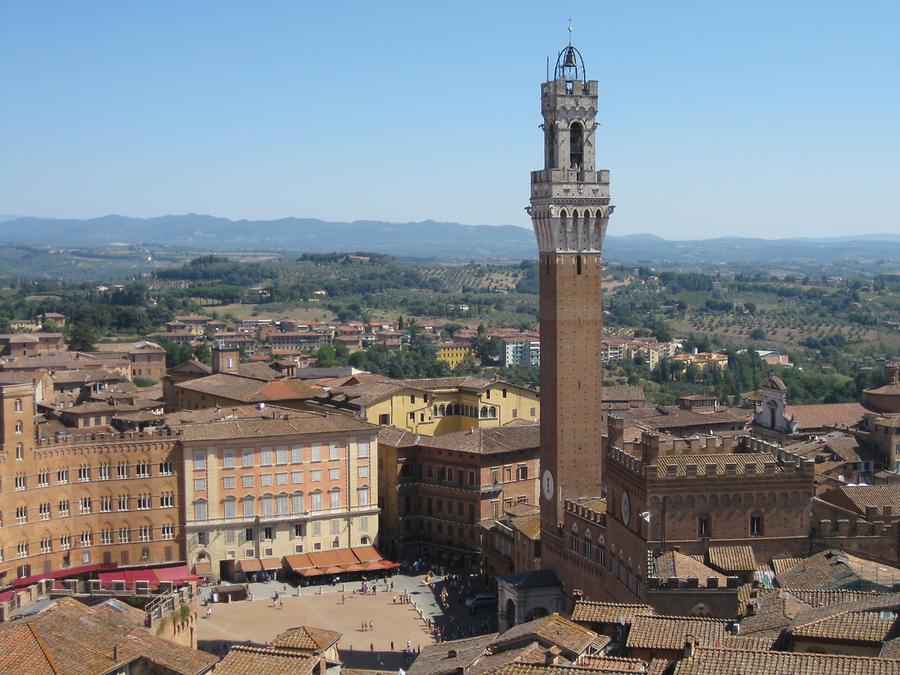 Siena - Palio; Palazzo Pubblico and Torre del Mangia