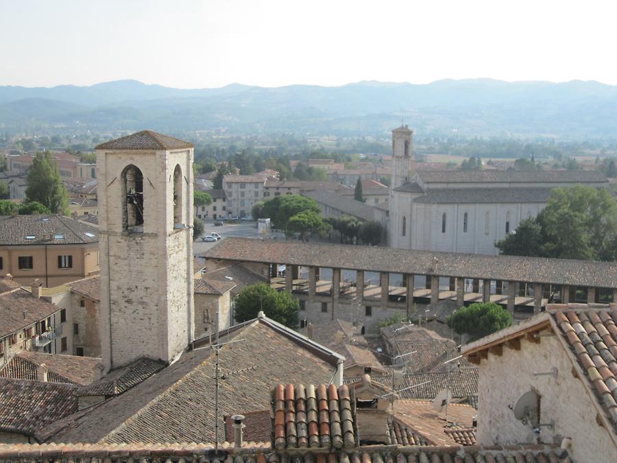 Gubbio - View from Piazza Grande onto San Giovanni and San Francesco