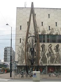 Rotterdam - Department Store 'De Bijenkorf' - and Sculpture 'Construction' byNaum Gabo 1957