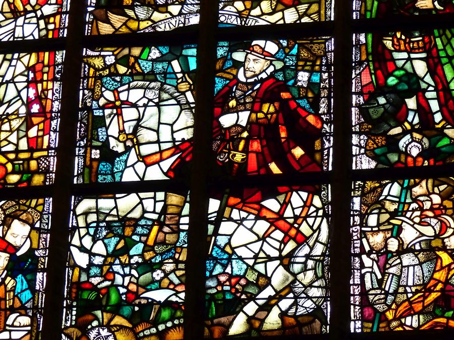 Delft - Nieuwe Kerk; Gothic Stained-glass Window, William I, Prince of Orange