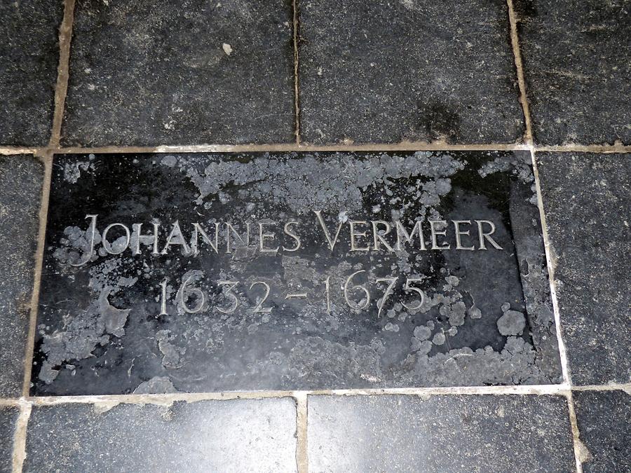 Delft - Oude Kerk; Memorial Plate of Johannes Vermeer van Delft