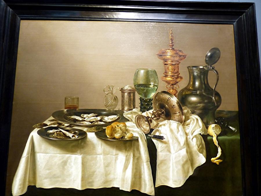 Amsterdam - Rijksmuseum; 'Still life with oysters, a rummer, a lemon and a silver bowl', Willem Heda (1634)