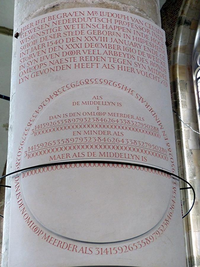 Leiden - Pieterskerk; Ludolphs van Ceulen's Tombstone