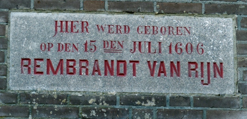 Leiden - Rembrandt Memorial Plaque