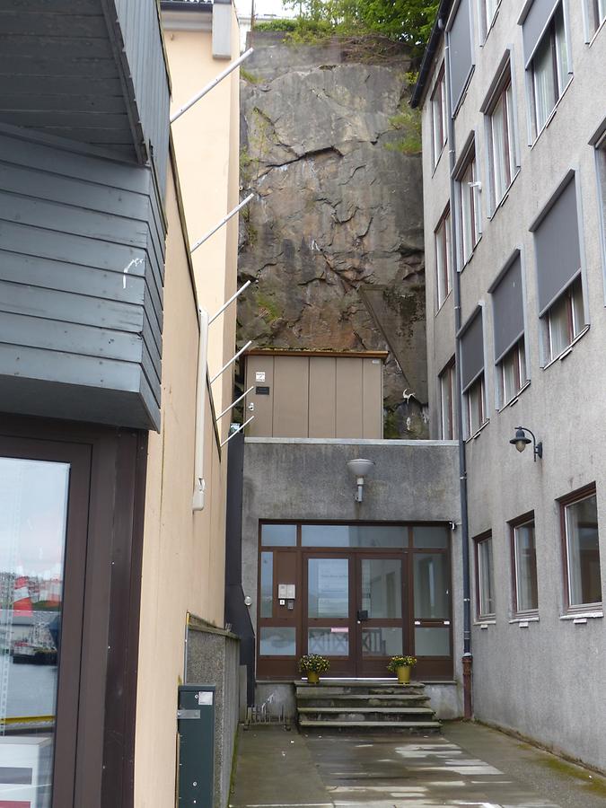 Kristiansund - Dead-End Street with Rock Face
