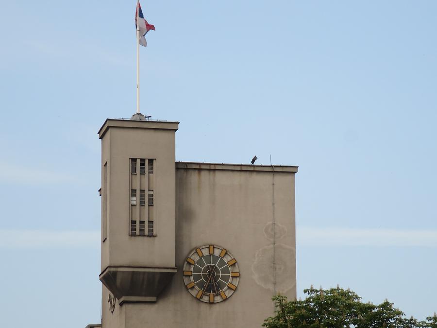 Belgrade - Veterans' Club Building; Clock