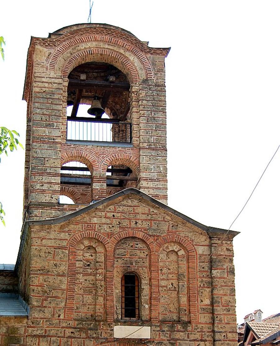 On the west side of the church, above the narthex, there is a bell-tower. Photo: Dragan Radovanović, 2009, Photo made available by Mathematical Institute SANU, Belgrade